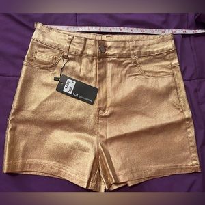 NWT Gold Stretchy Shorts